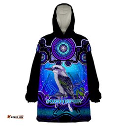 personalised australia sagittarius kookaburra zodiac wearable blanket hoodie auz astrology aboriginal blue
