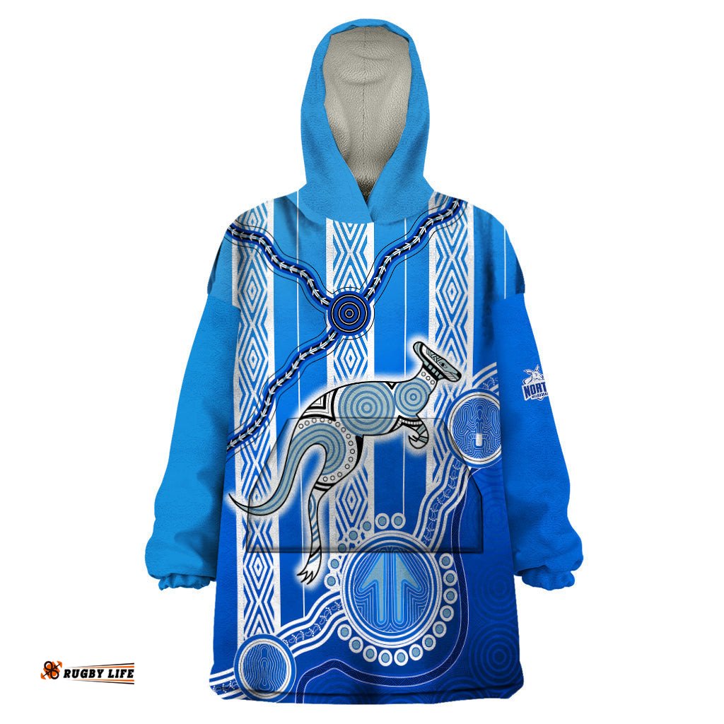 kangaroos indigenous wearable blanket hoodie north melbourne football