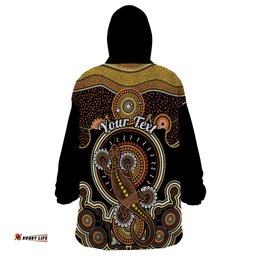 personalised australian astrology wearable blanket hoodie aboriginal goanna zodiac sign