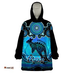 personalised australia aries kangaroo zodiac wearable blanket hoodie auz astrology aboriginal aqua