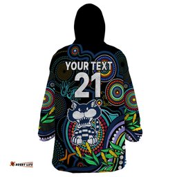 custom cats football aboriginal art wearable blanket hoodie naidoc indigenous tribal