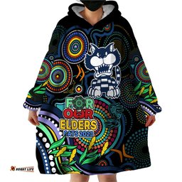 custom cats football aboriginal art wearable blanket hoodie naidoc indigenous tribal