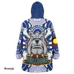 bulldogs rugby snug hoodie canterbury bankstown super berries aboriginal footprint oodie blanket