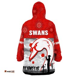 swans football anzac wearable blanket hoodie sydney indigenous camouflage art
