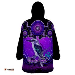 personalised australia sagittarius kookaburra zodiac wearable blanket hoodie auz astrology aboriginal purple
