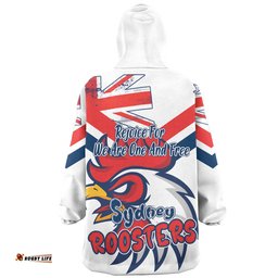 Sydney Roosters Snug Hoodie - Happy Australia Day We Are One And Free V2