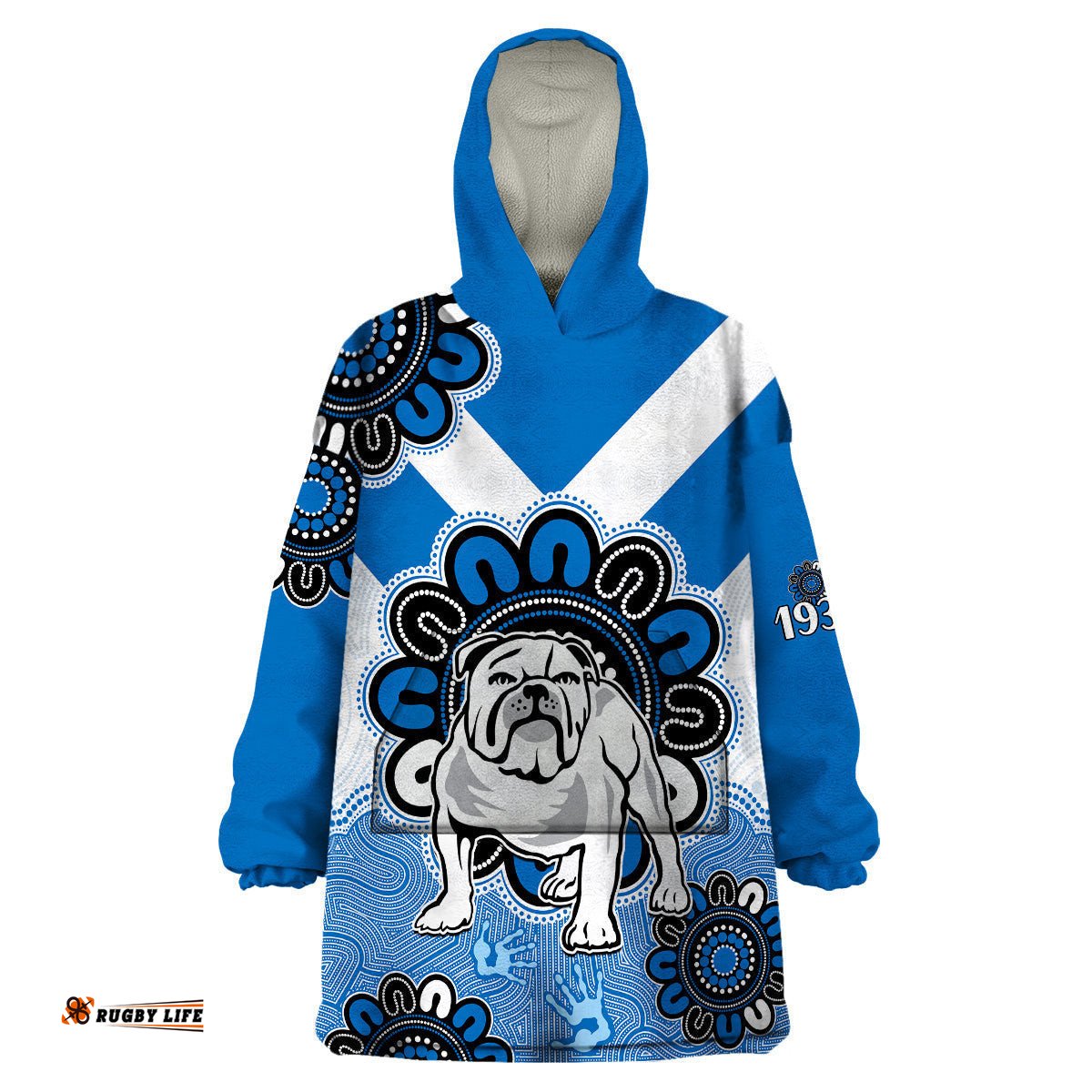 custom personalised nrl canterbury bankstown bulldogs rugby berries 1935 aboriginal wearable blanket hoodie