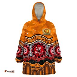 custom text and number perth scorchers cricket anzac wearable blanket hoodie poppy aboriginal camouflage