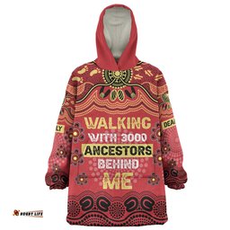 Australia Aboriginal Snug Hoodie - Walking with 3000 Ancestors Behind Me Red and Gold Patterns Snug Hoodie