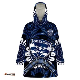 cats football wearable blanket hoodie boomerang indigenous dots