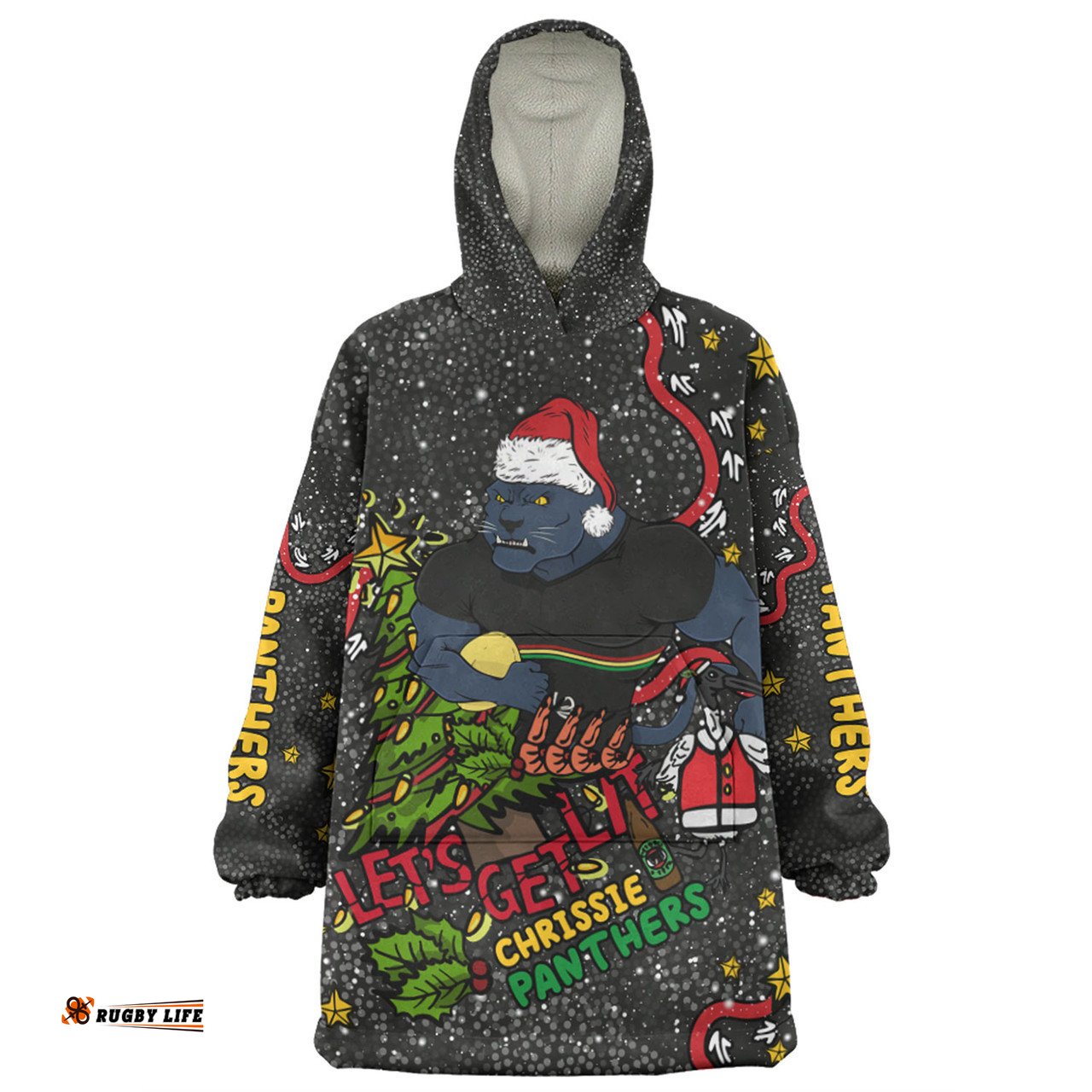 Penrith Panthers Christmas Custom Snug Hoodie - Let's Get Lit Chrisse Pressie Snug Hoodie