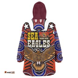 sea eagles rugby snug hoodie custom naidoc week eagle aboriginal dot artwork get up stand up show up aboriginal culture oodie blanket