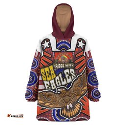 sea eagles rugby snug hoodie custom naidoc week eagle aboriginal dot artwork get up stand up show up aboriginal culture oodie blanket