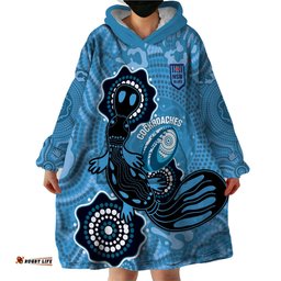 custom nsw blues rugby wearable blanket hoodie 2024 platypus mix aboriginal art