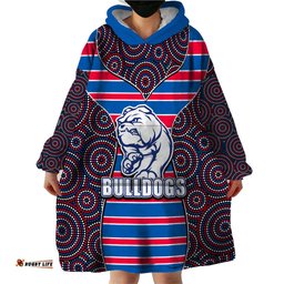 afl bulldogs wearable blanket hoodie mix dot aboriginal