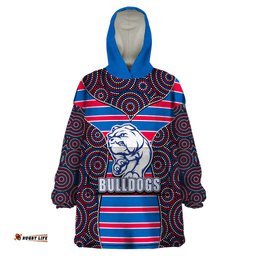 afl bulldogs wearable blanket hoodie mix dot aboriginal