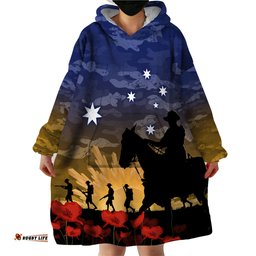 anzac day wearable blanket hoodie camo style dawn service