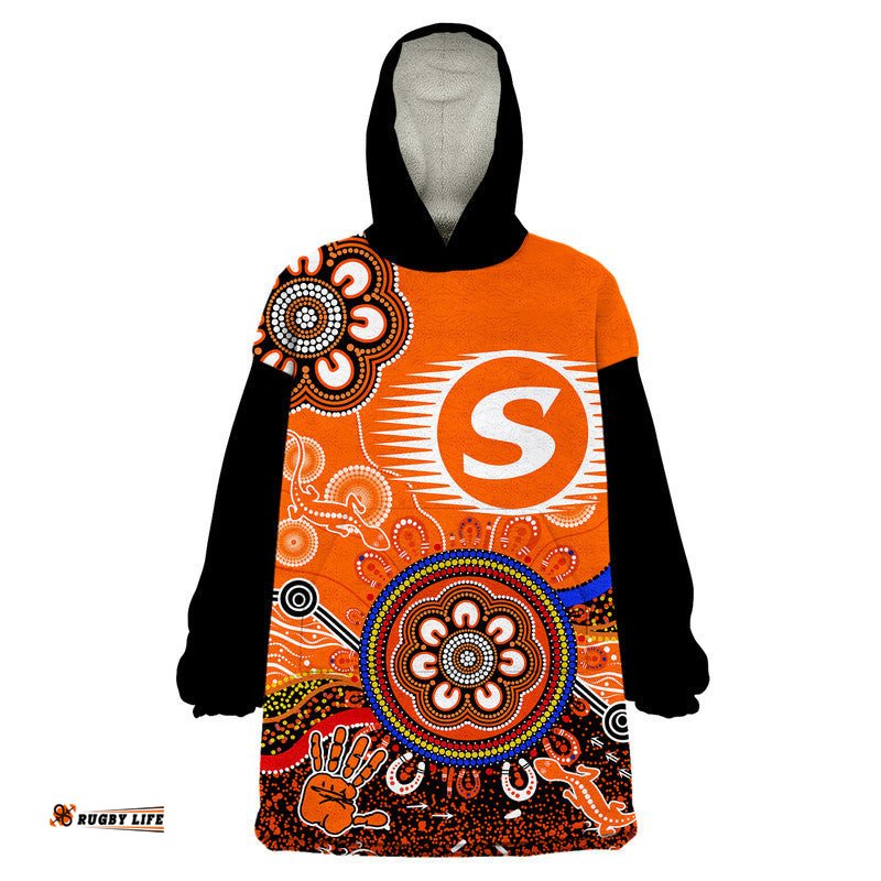 custom personalised perth scorchers wearable blanket hoodie cricket indigenous aboriginal lizard version