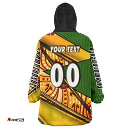Wallabies Rugby Snug Hoodie - Custom Kangaroo Rugby Ball Rugby Championship Personalised Player And Number Oodie Blanket