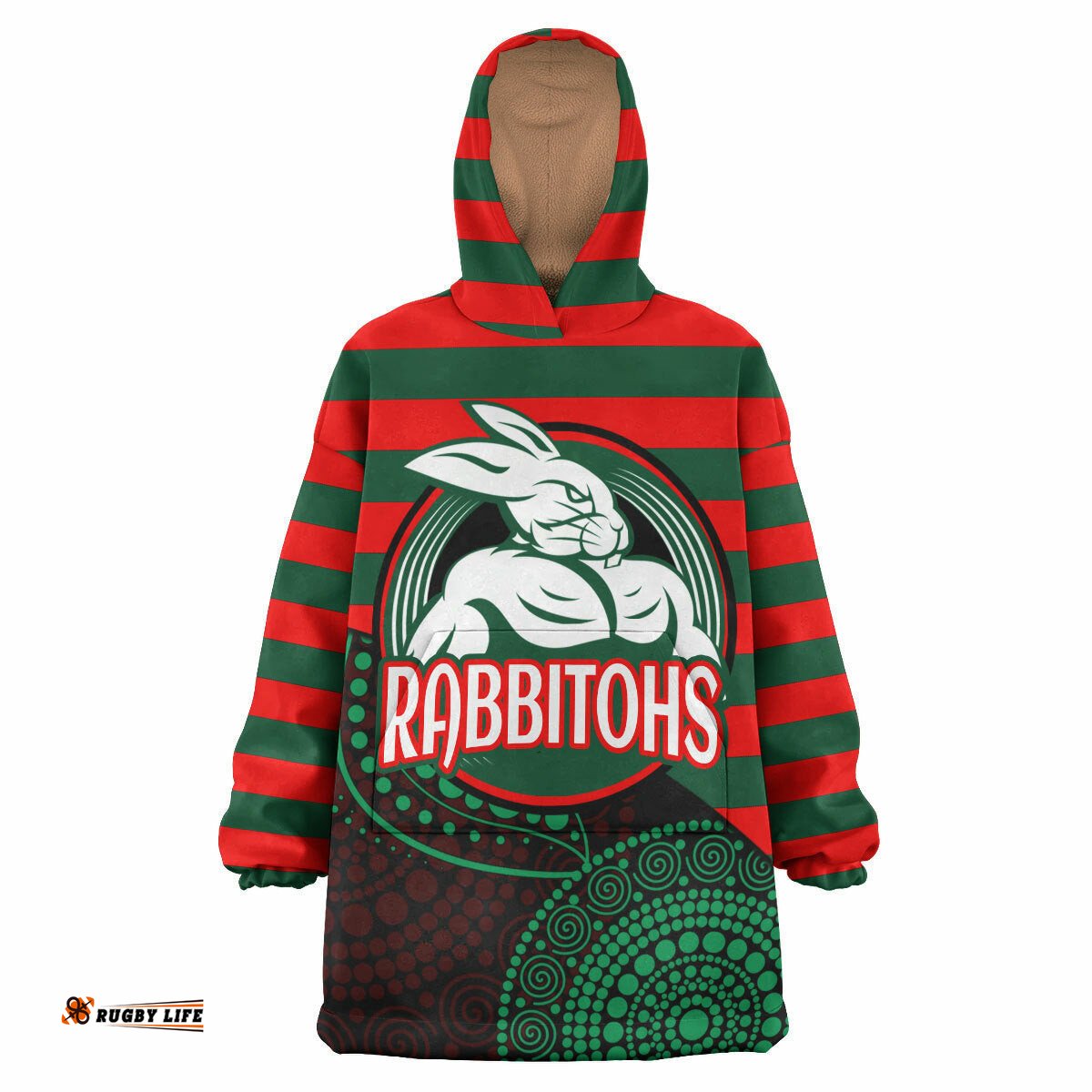 rabbitohs rugby snug hoodie custom rabbitohs super style oodie blanket