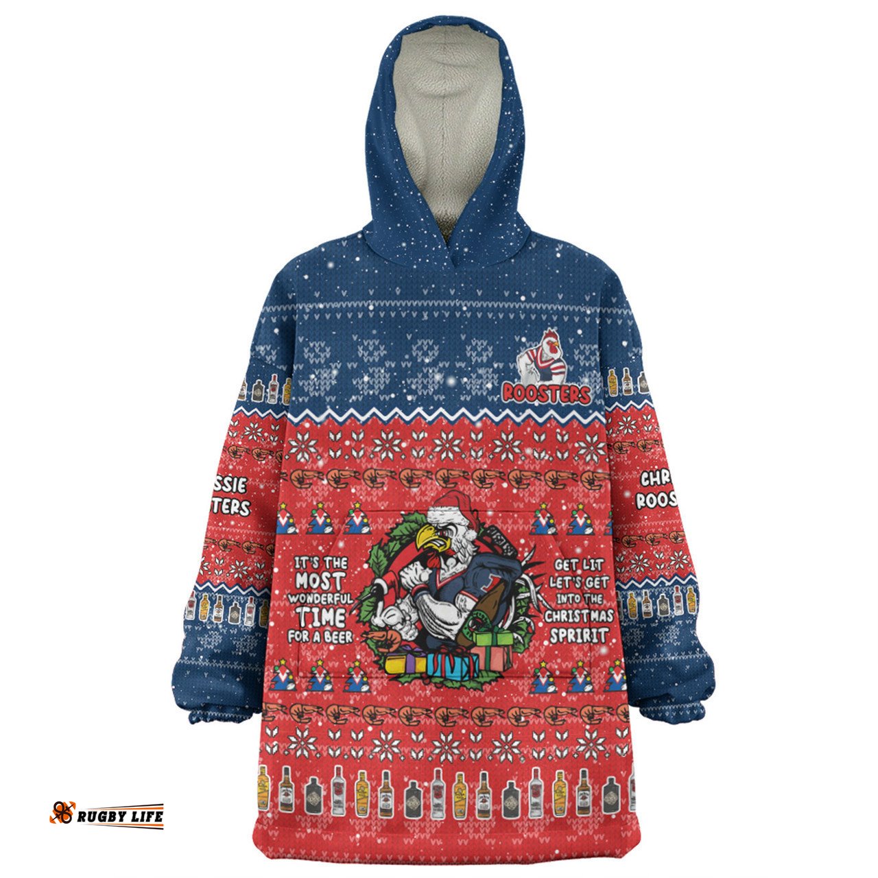 Sydney Roosters Christmas Custom Snug Hoodie - Chrissie Spirit Snug Hoodie