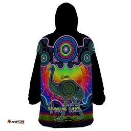 personalised australia aquarius emu zodiac wearable blanket hoodie auz astrology aboriginal rainbow