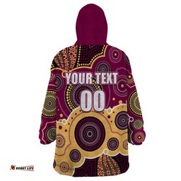 custom personalised and number lions afl wearable blanket hoodie aboriginal patterns