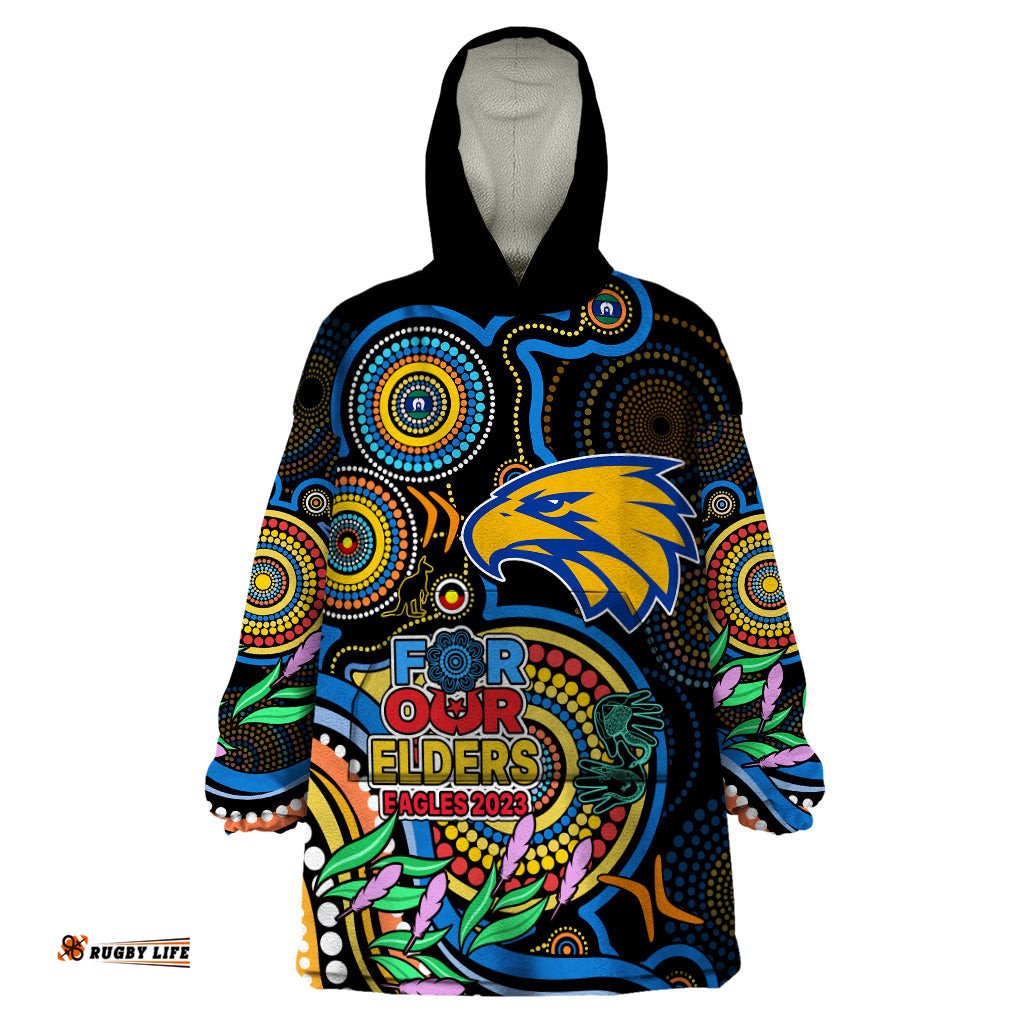 eagles football aboriginal art wearable blanket hoodie naidoc indigenous tribal
