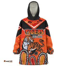 Wests Tigers Custom Snug Hoodie - Tigers For Life With Aboriginal Style Snug Hoodie