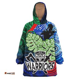 warriors rugby snug hoodie warriors new zealand rugby team with aboriginal style oodie blanket