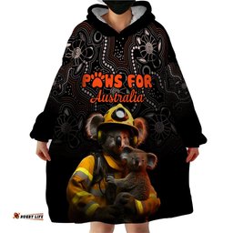 paws for australia wearable blanket hoodie bushfire awareness indigenous aboriginal