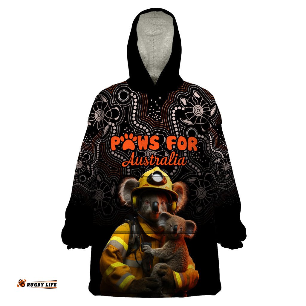 paws for australia wearable blanket hoodie bushfire awareness indigenous aboriginal