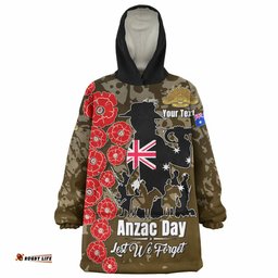 Australia Anzac Custom Snug Hoodie - Lest We Forget Green Style Oodie