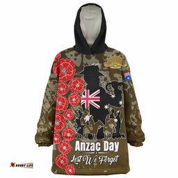 Australia Anzac Custom Snug Hoodie - Lest We Forget Green Style Oodie