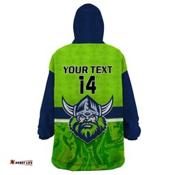 personalised raiders rugby wearable blanket hoodie canberra 1981 sporty style