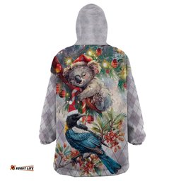 koala and tui bird christmas in july wearable blanket hoodie