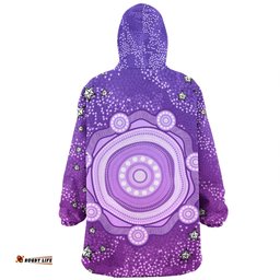 Australia Aboriginal Custom Snug Hoodie - Purple Dot Painting Art Washo Snug Hoodie