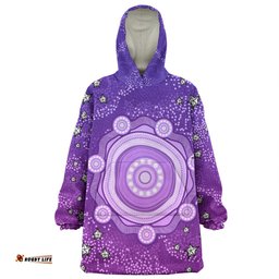 Australia Aboriginal Custom Snug Hoodie - Purple Dot Painting Art Washo Snug Hoodie