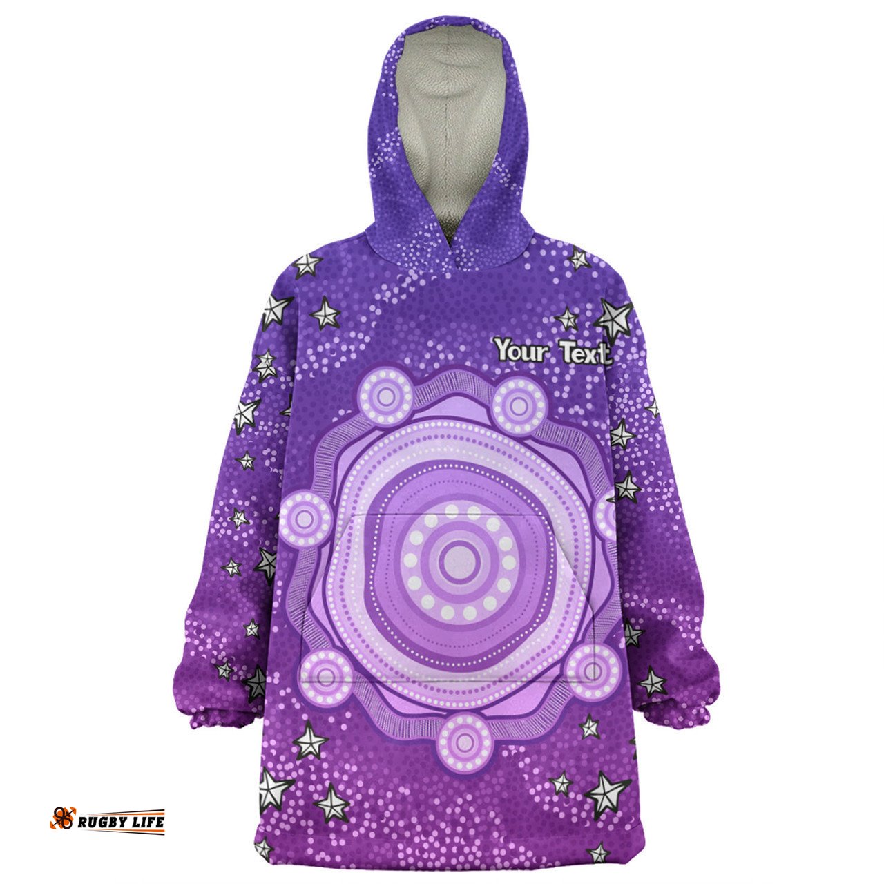 Australia Aboriginal Custom Snug Hoodie - Purple Dot Painting Art Washo Snug Hoodie