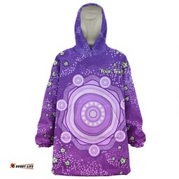 Australia Aboriginal Custom Snug Hoodie - Purple Dot Painting Art Washo Snug Hoodie