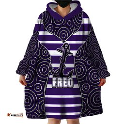 afl freo wearable blanket hoodie mix dot aboriginal