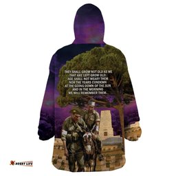 australia anzac day wearable blanket hoodie lonesome pine australian army with donkey