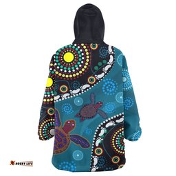 indigenous all stars rugby snug hoodie dreamtime turtle with aboriginal and torres strait islanders flag oodie blanket