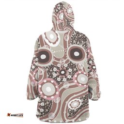 Australia Aboriginal Snug Hoodie - Brown Aboriginal Dot Art Inspired Snug Hoodie