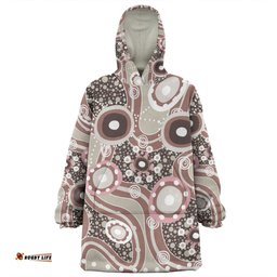 Australia Aboriginal Snug Hoodie - Brown Aboriginal Dot Art Inspired Snug Hoodie