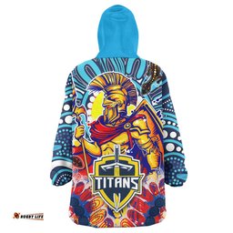 titans aboriginal rugby snug hoodie the indigenous titans warriors with aboriginal lizard and sun oodie blanket