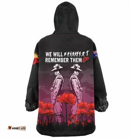 Australia Anzac Day Snug Hoodie - Anzac Day Soldier We Will Remember Them Oodie Pink