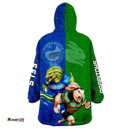 eels and rabbitohs rugby wearable blanket hoodie