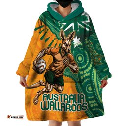 custom australia rugby wallaroos wearable blanket hoodie indigenous aboriginal pacific champions