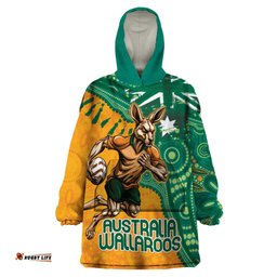 custom australia rugby wallaroos wearable blanket hoodie indigenous aboriginal pacific champions